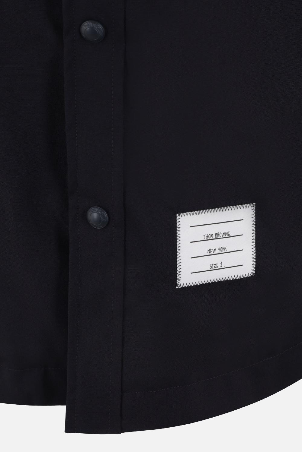 THOM BROWNE giacca-camicia in lana con dettaglio 4-bar In Saldo