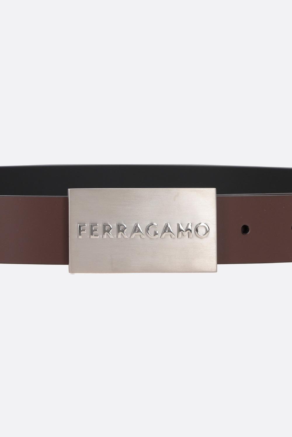 FERRAGAMO cintura reversibile in pelle liscia Spedizione gratuita