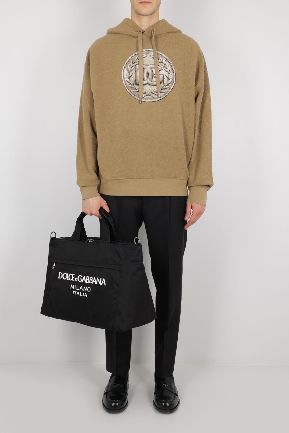 DOLCE & GABBANA borsa a mano in nylon con logo Prezzo di fabbrica