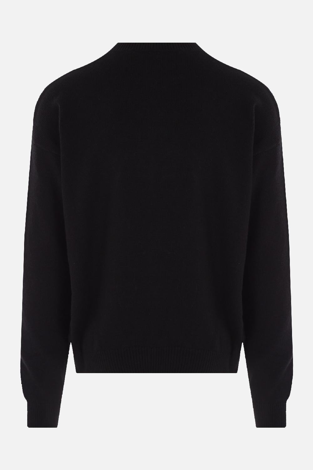 PALM ANGELS pullover in misto lana intarsio logo I love PA Grande vendita