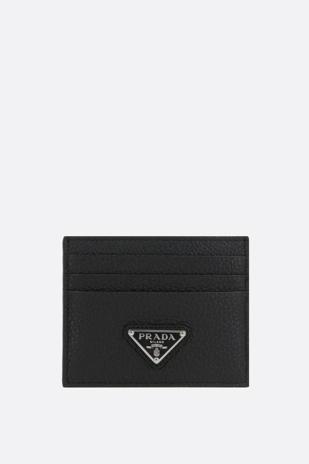 PRADA porta carte in pelle martellata