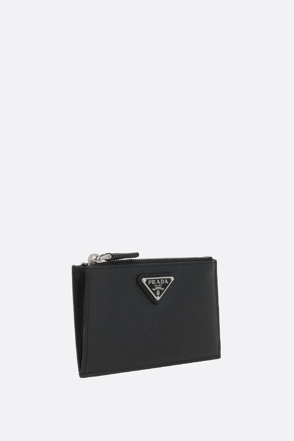 PRADA porta carte con zip in pelle Saffiano Sconti VIP