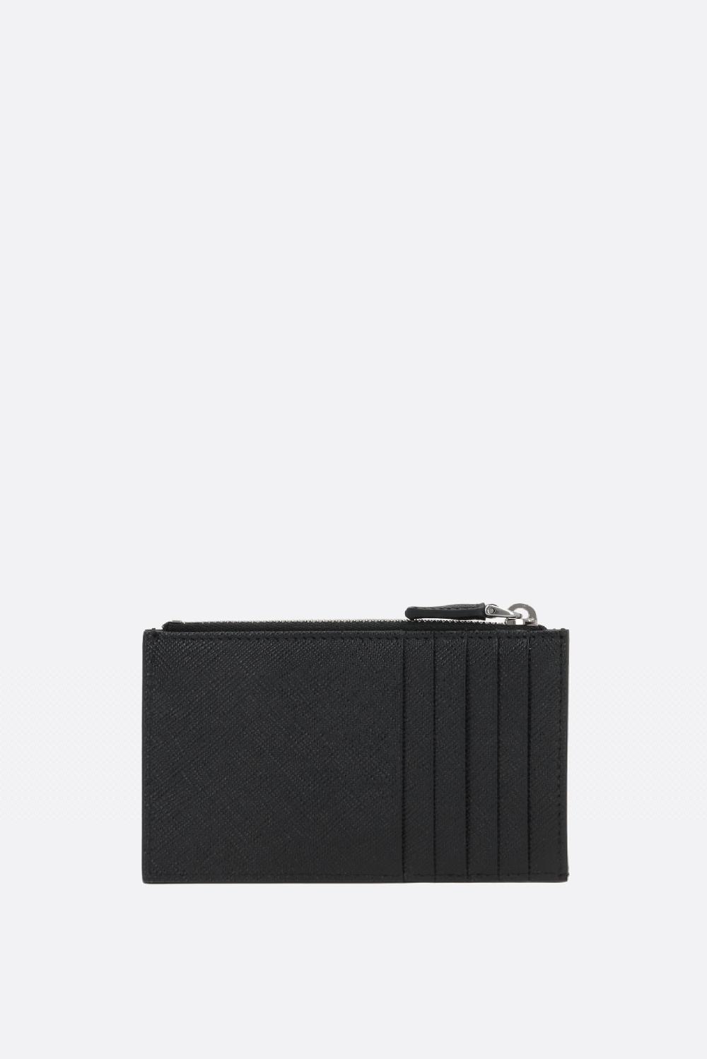 PRADA porta carte con zip in pelle Saffiano Sconti VIP
