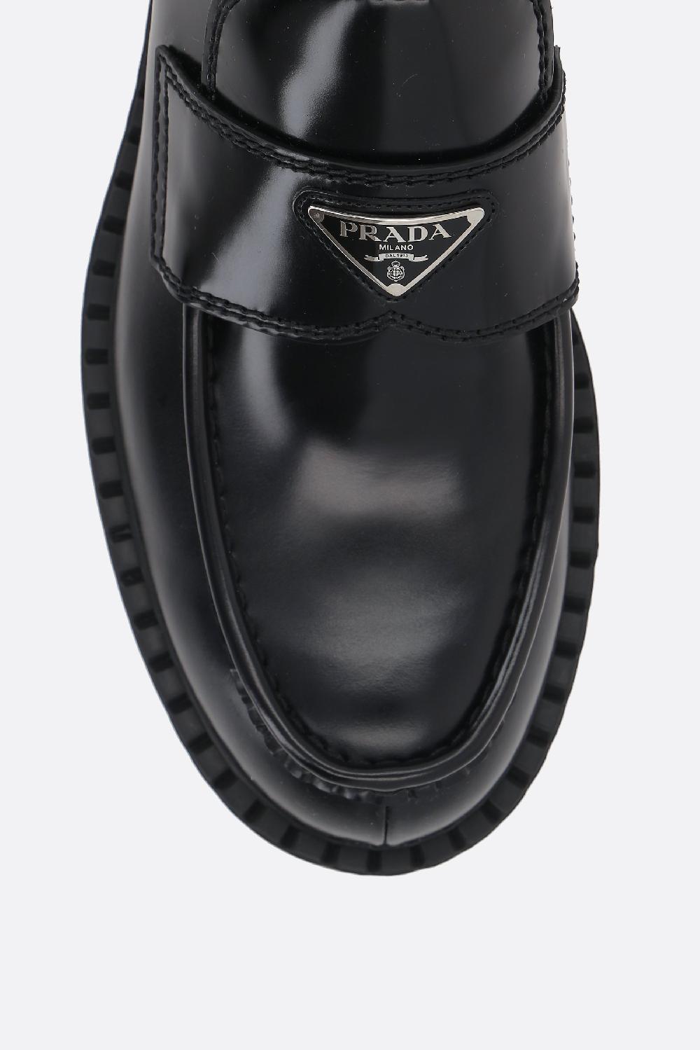 PRADA mocassino Chocolate in pelle spazzolata Ultimi due giorni