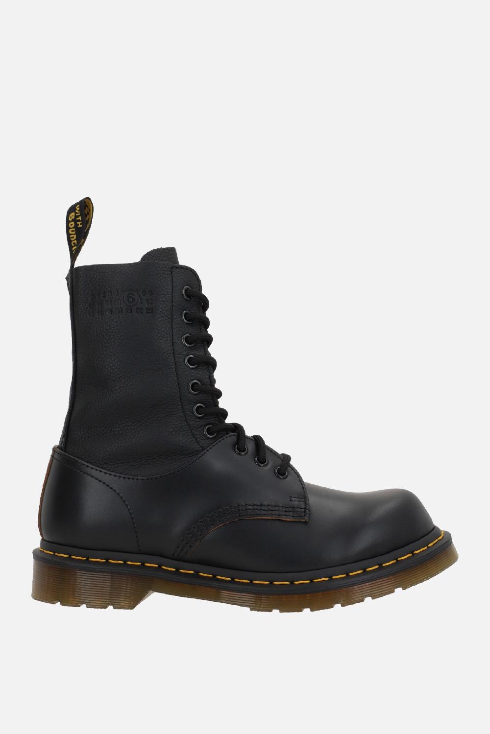 MM6 X DR.MARTENS anfibio 1490 Twist MM6 in pelle liscia e martellata Discount Store per i nuovi prodotti