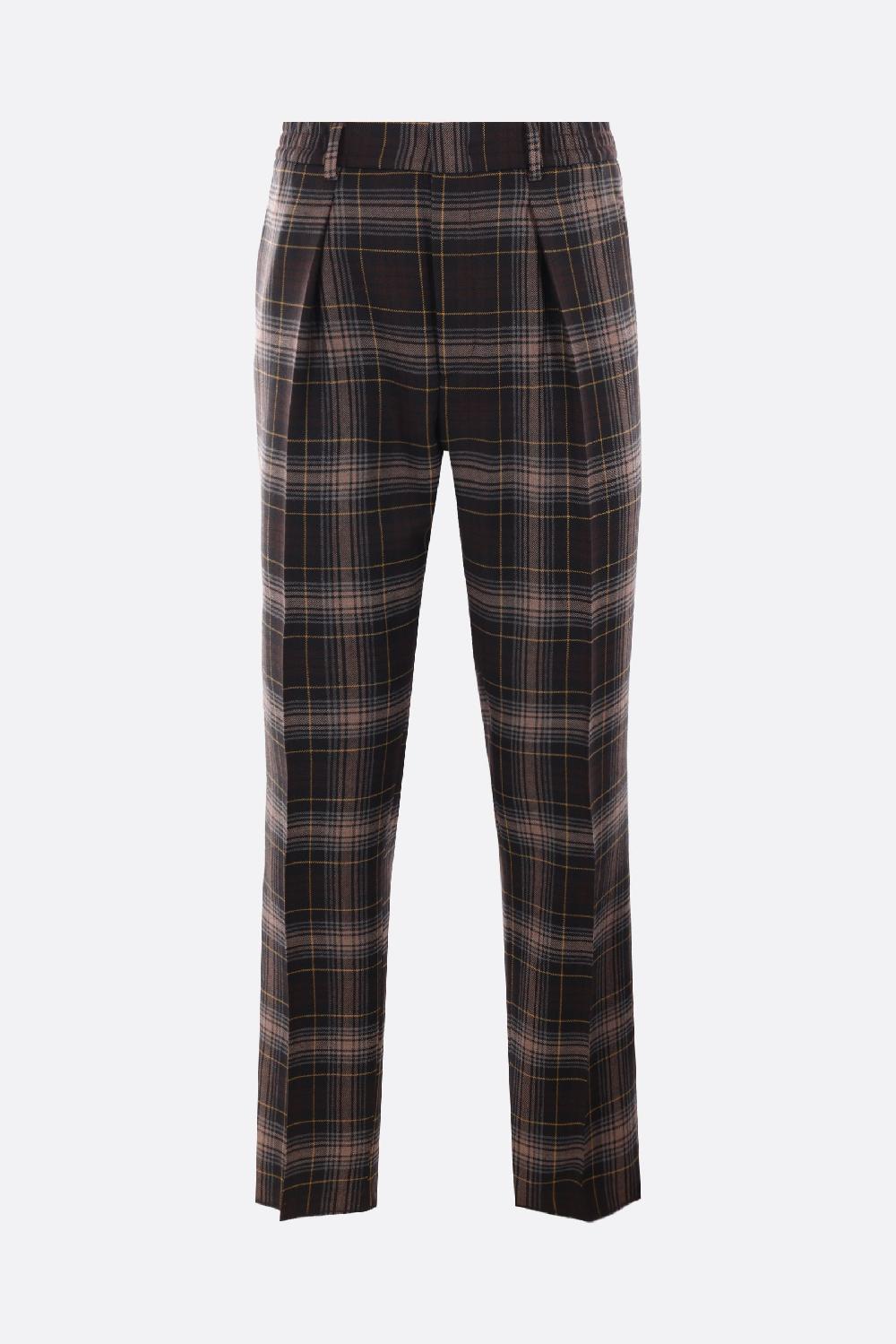 FENDI pantalone Fendi Tartan in lana Solo un giorno rimasto