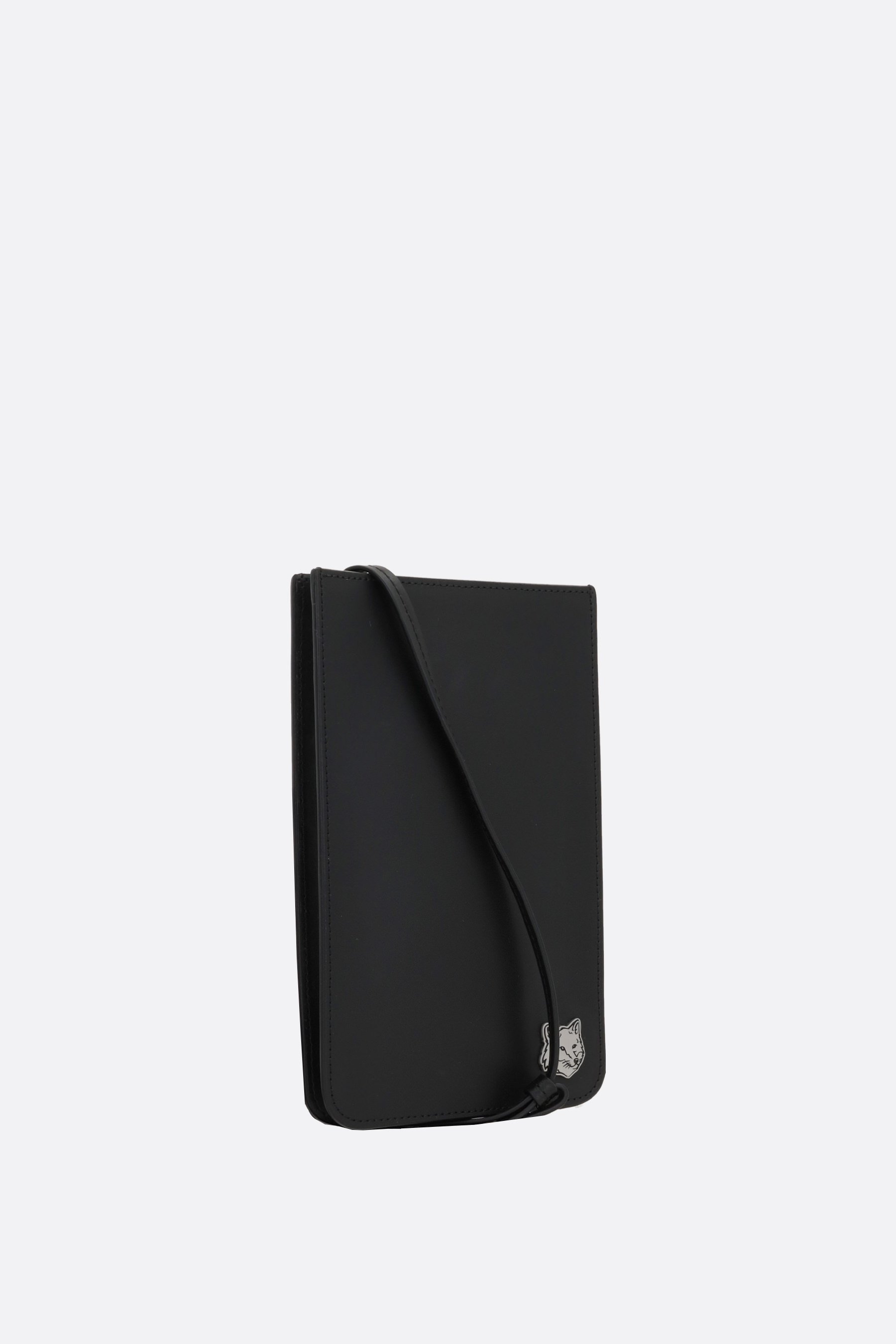 MAISON KITSUNÉ porta smartphone Fox Head in pelle liscia Officina
