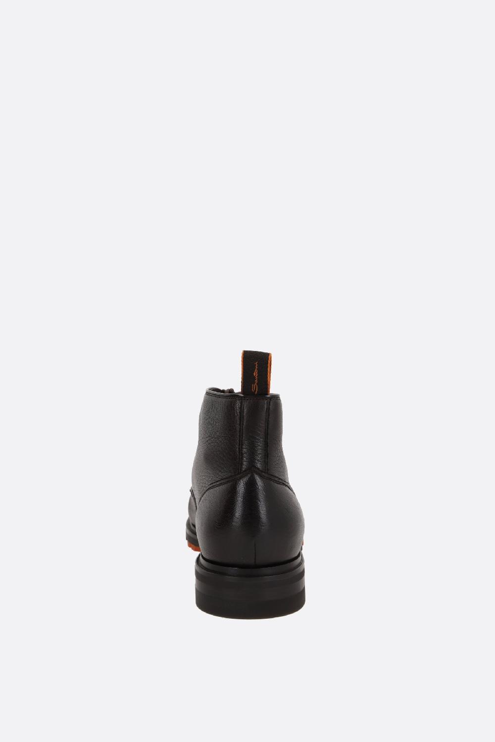 SANTONI stivaletto stringato Logan in pelle martellata Prezzo Ridotto