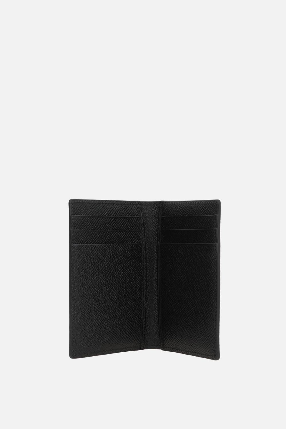 DOLCE & GABBANA porta carte a libro in pelle Dauphine con placca logo Novità