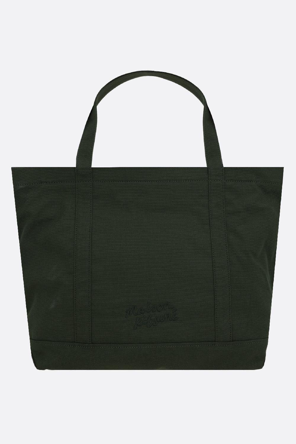 MAISON KITSUNÉ borsa tote Fox Head large in canvas Vendita Calda