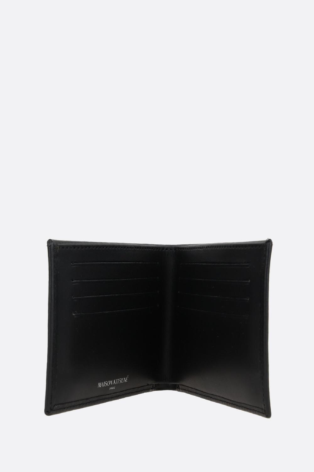 MAISON KITSUNÉ portafogli billfold Fox Head in pelle liscia Saldi Di Fabbrica