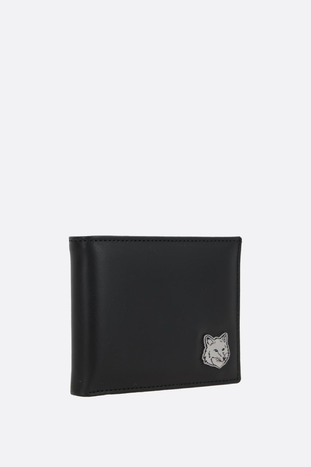 MAISON KITSUNÉ portafogli billfold Fox Head in pelle liscia Saldi Di Fabbrica