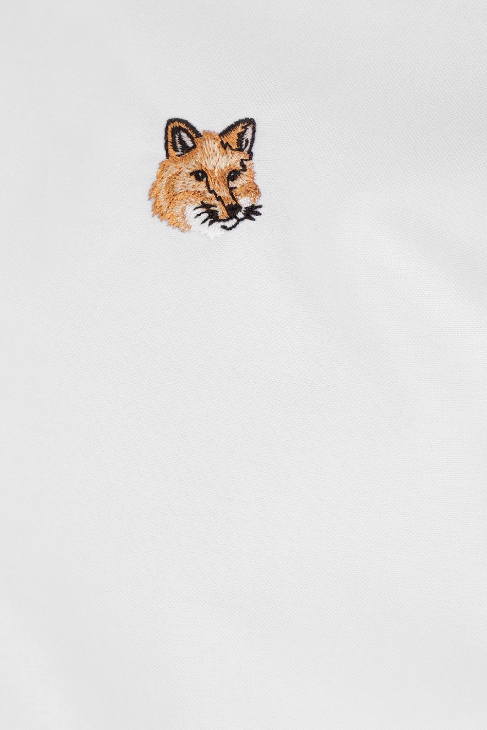 MAISON KITSUNÉ camicia in Oxford patch logo Mini Fox Head Sconto di tempo limitato