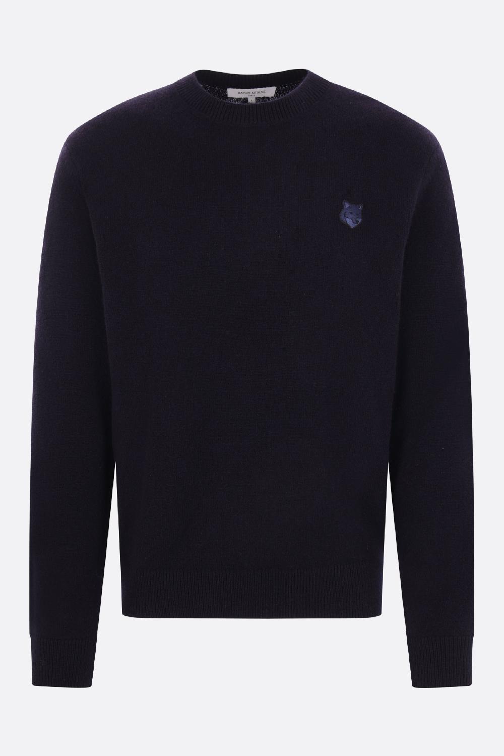 MAISON KITSUNÉ pullover in lana patch Bold Fox Head