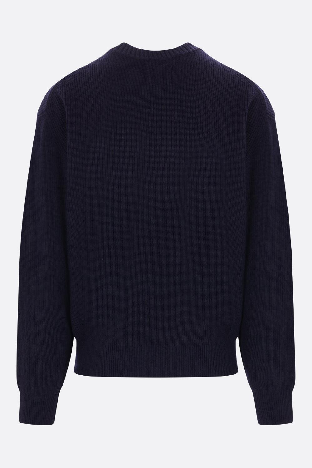 MAISON KITSUNÉ pullover in misto lana patch Bold Fox Head Grande vendita