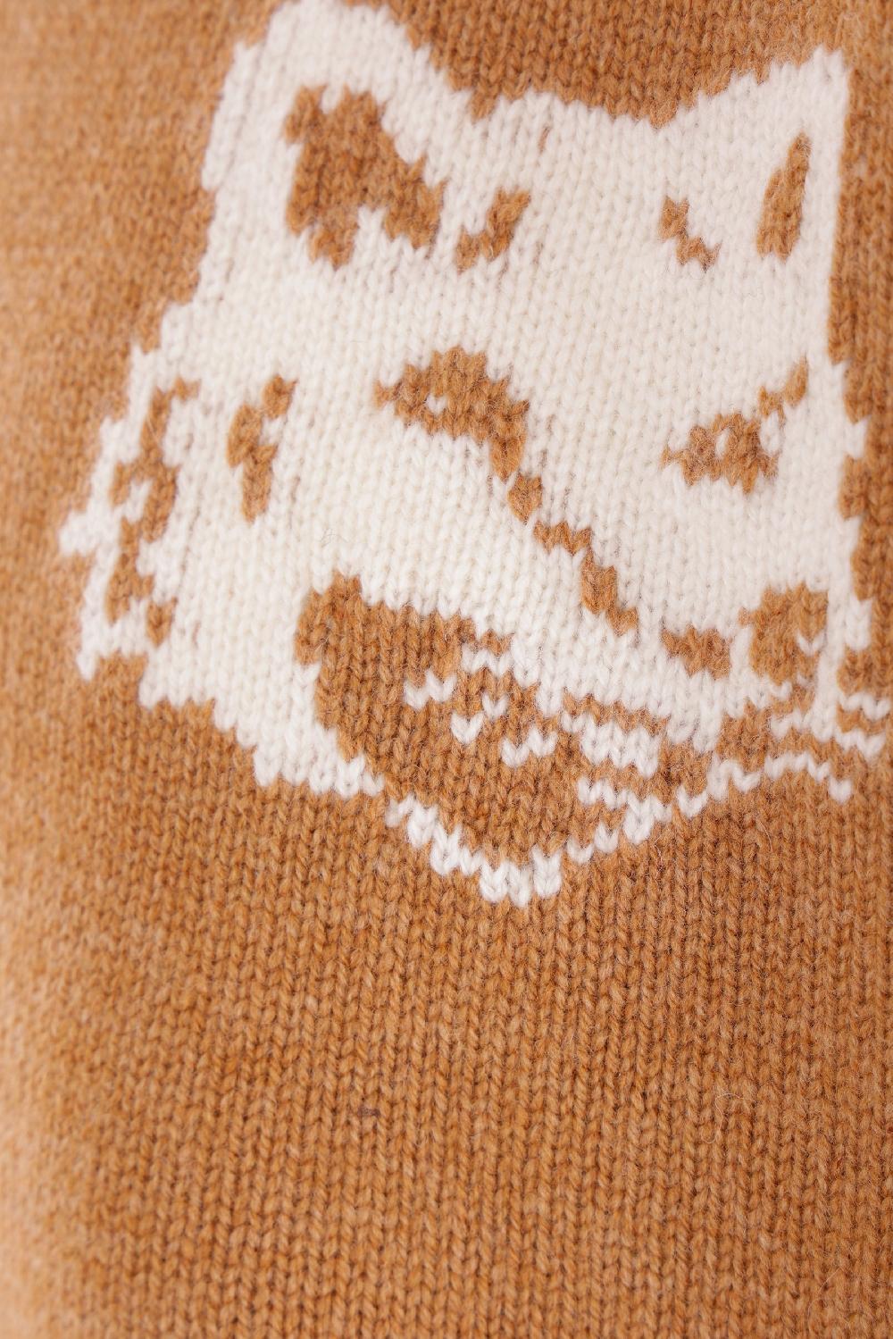 MAISON KITSUNÉ pullover in lana intarsio Fox Head Offerta esclusiva