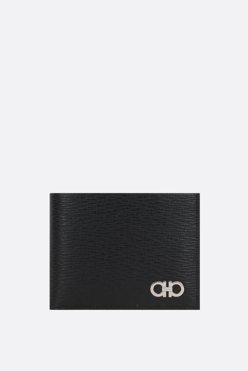 FERRAGAMO portafogli billfold Gancini in pelle texturizzata Cyber Monday