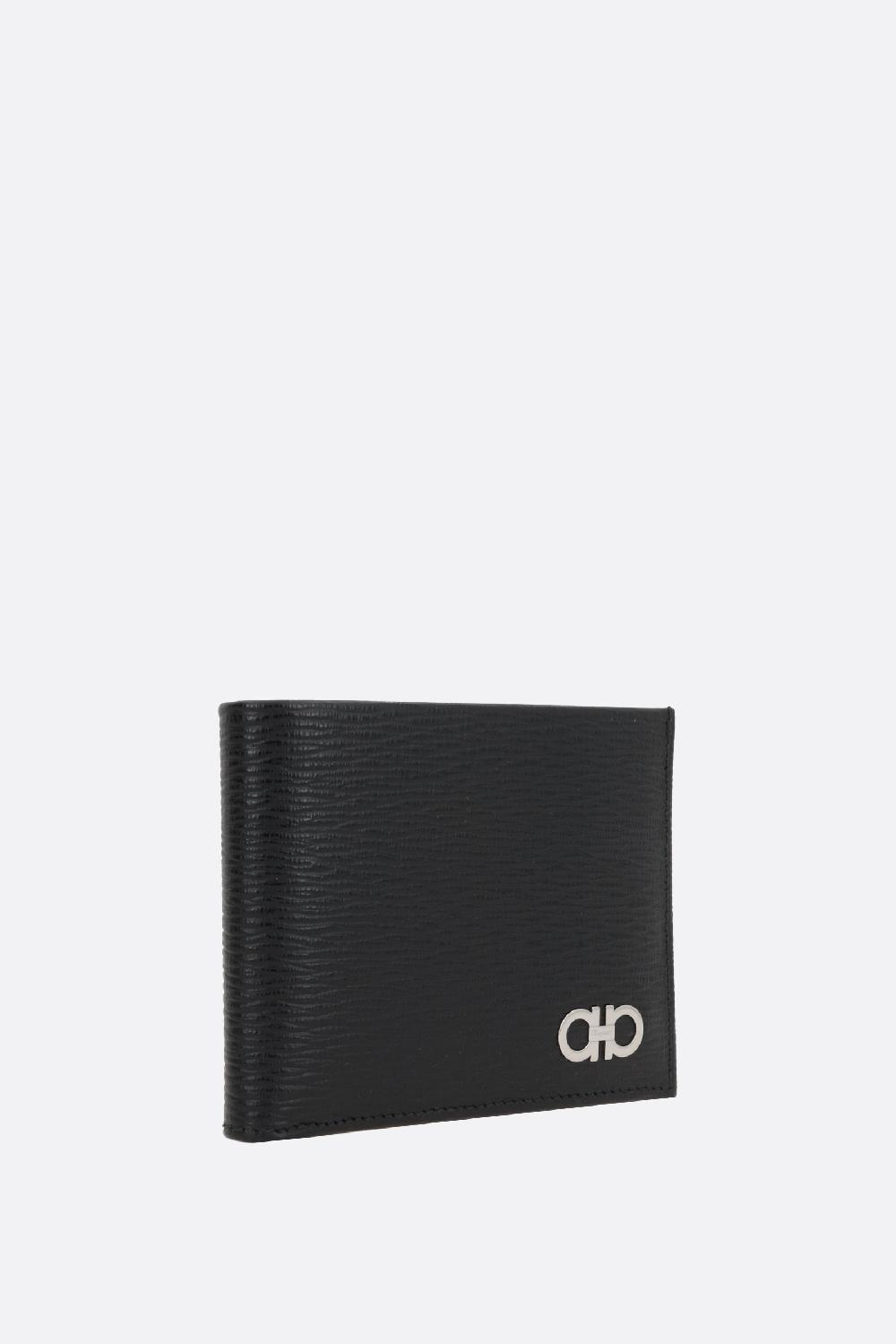 FERRAGAMO portafogli billfold Gancini in pelle texturizzata Cyber Monday