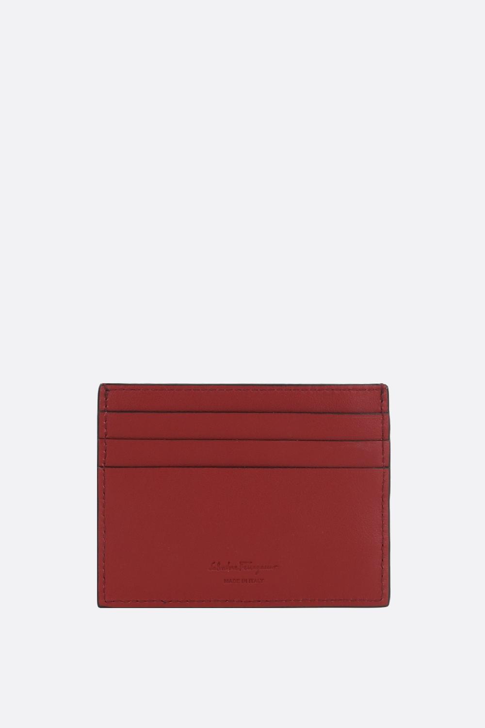 FERRAGAMO porta carte Gancini in pelle texturizzata e liscia Offerta natalizia