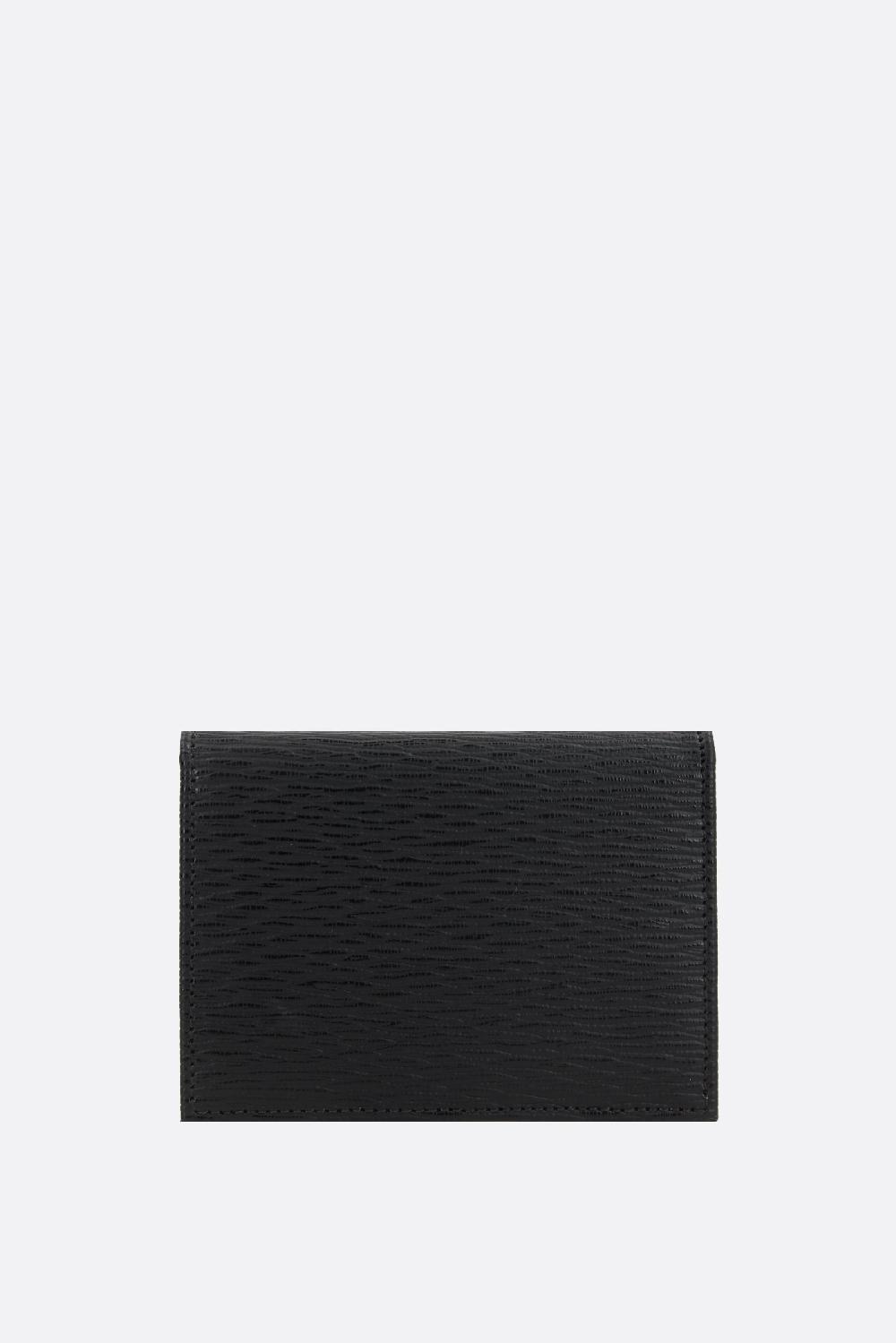 FERRAGAMO porta carte a libro Gancini in pelle texturizzata Offerta Pasqua