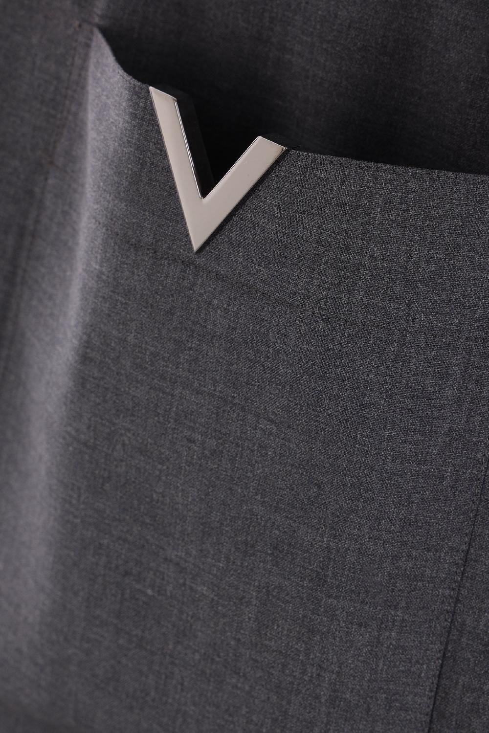 VALENTINO GARAVANI camicia in lana con V Detail Offerta speciale della fabbrica
