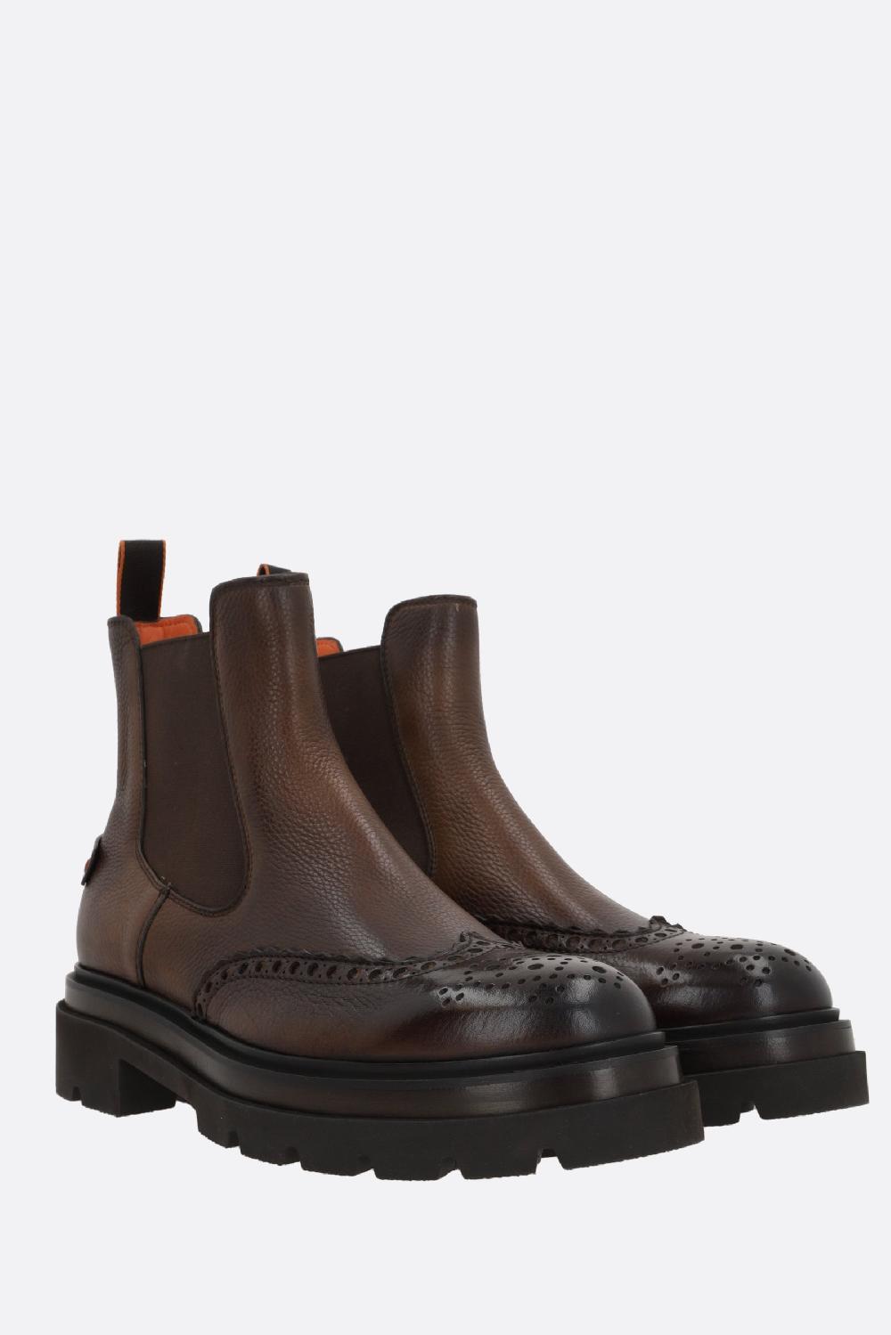 SANTONI stivaletto Blockage in pelle matellata Super sconto