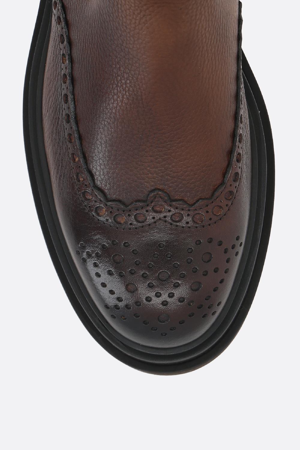 SANTONI stivaletto Blockage in pelle matellata Super sconto