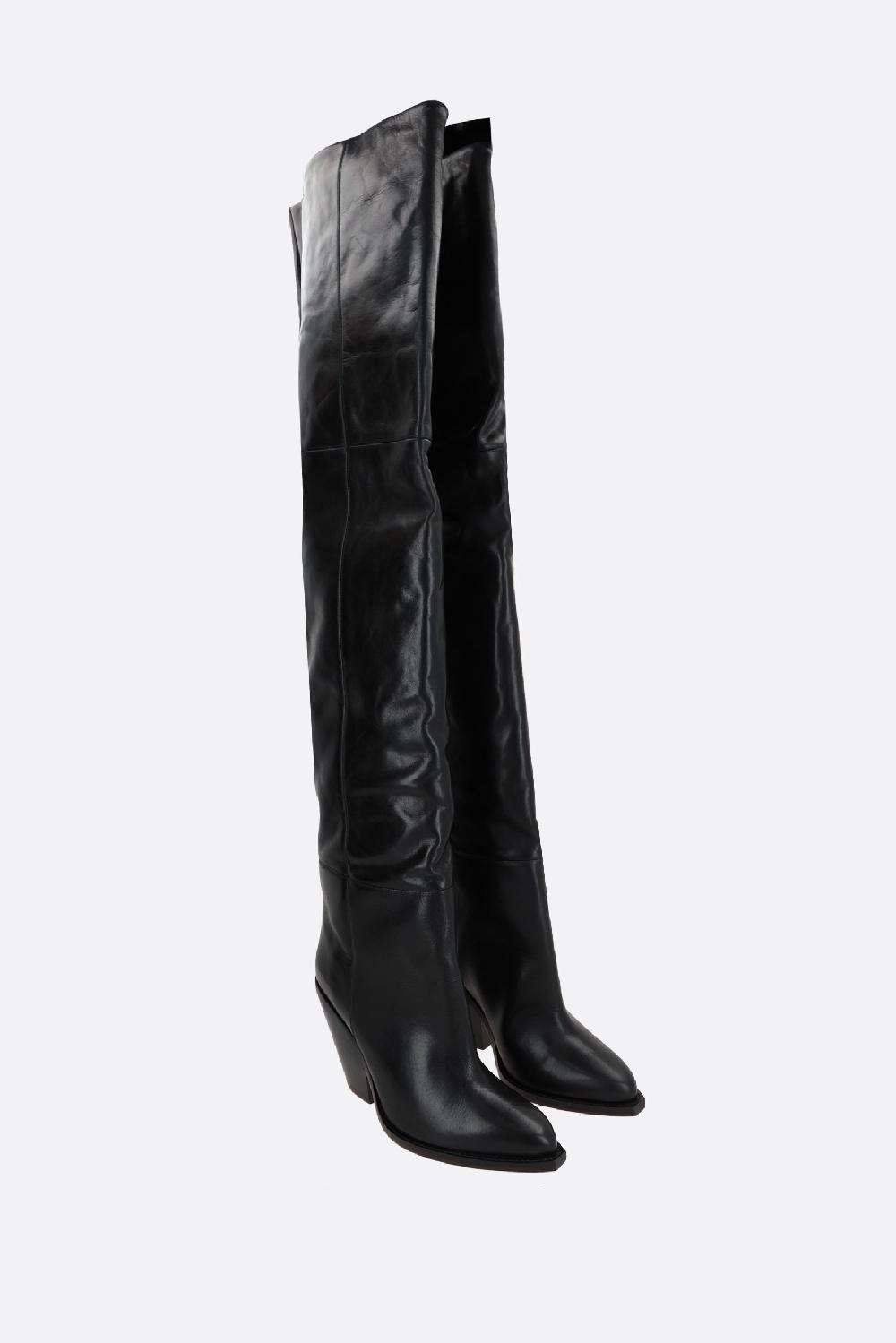 ISABEL MARANT stivale cuissard Lalex in pelle liscia Officina