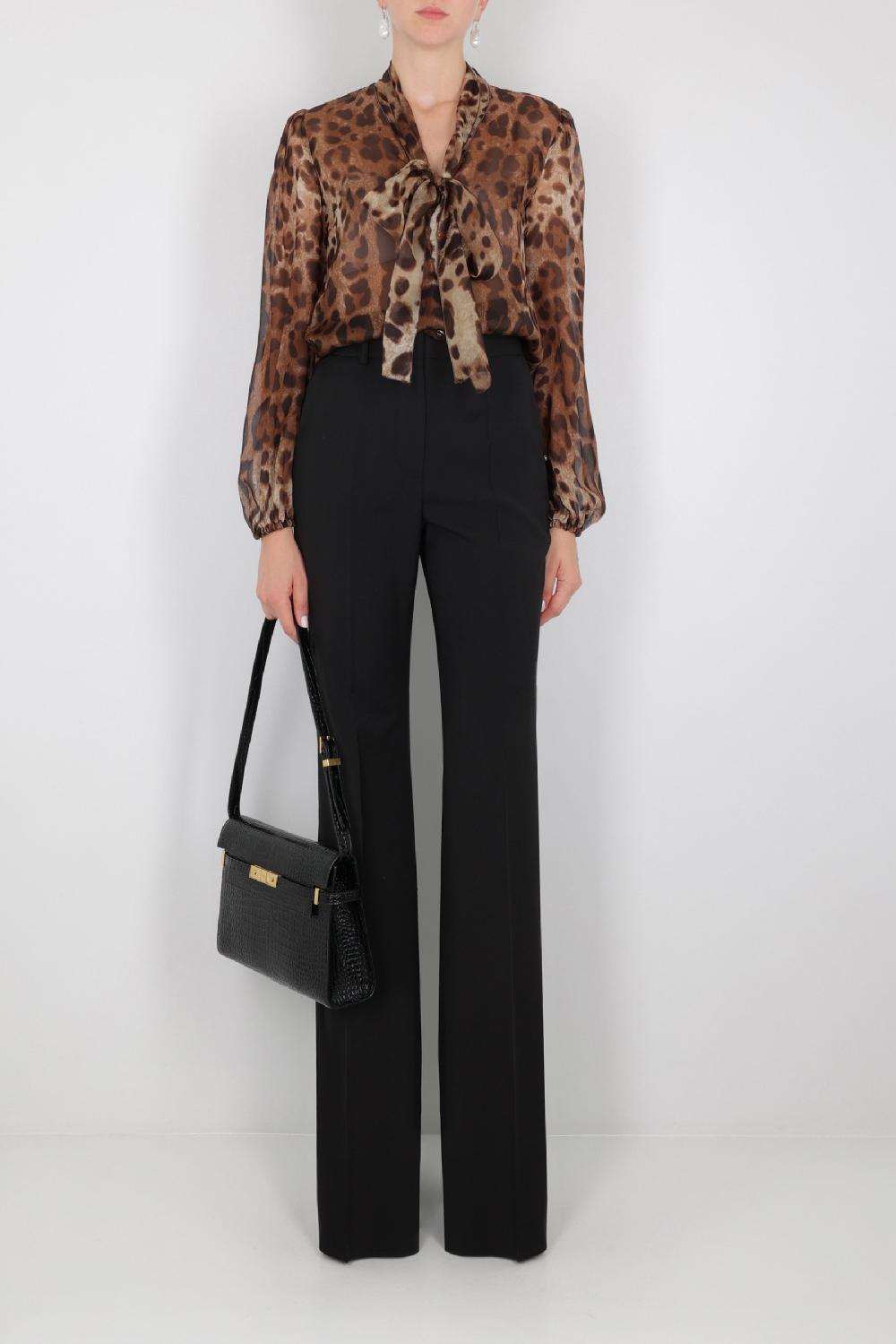 DOLCE & GABBANA camicia in chiffon stampa Leo New Outlet