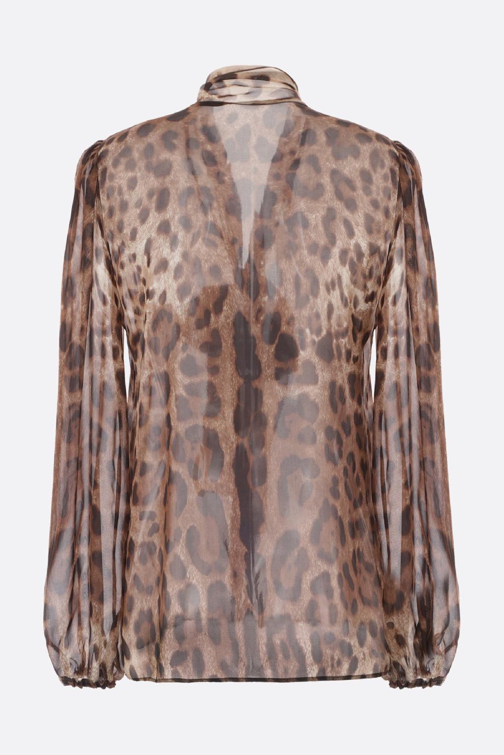 DOLCE & GABBANA camicia in chiffon stampa Leo New Outlet
