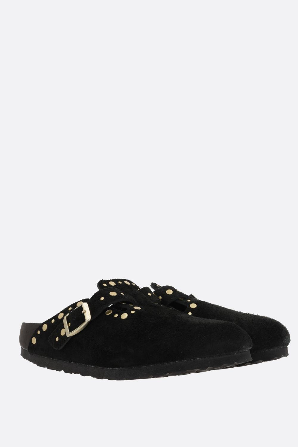 BIRKENSTOCK mule flat Boston Rivet Border in suede (Narrow Fit) Hotsell