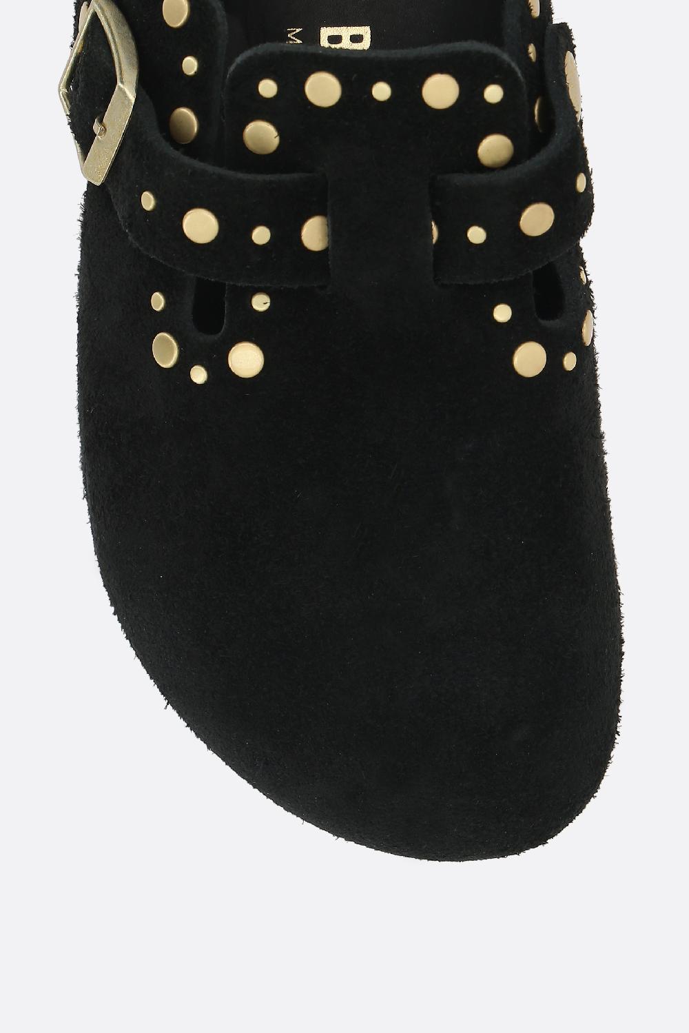 BIRKENSTOCK mule flat Boston Rivet Border in suede (Narrow Fit) Hotsell