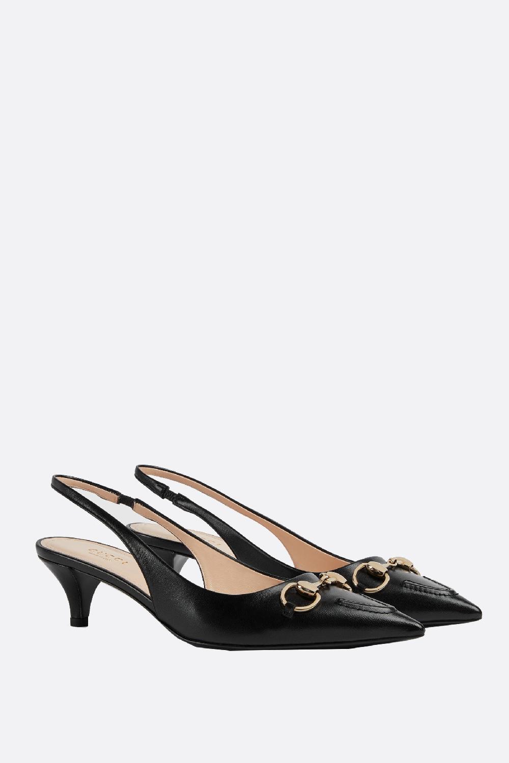 GUCCI slingback in pelle liscia con Morsetto Vendita Economica