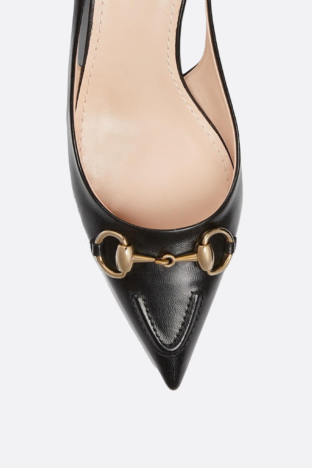 GUCCI slingback in pelle liscia con Morsetto Vendita Economica