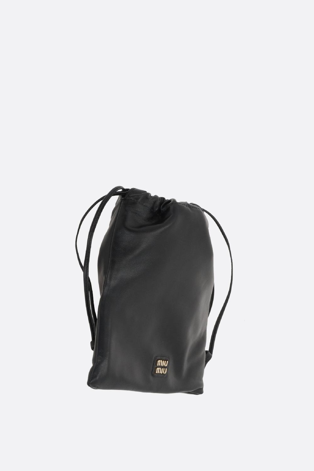 MIU MIU pouch in nappa con logo Flash Sale