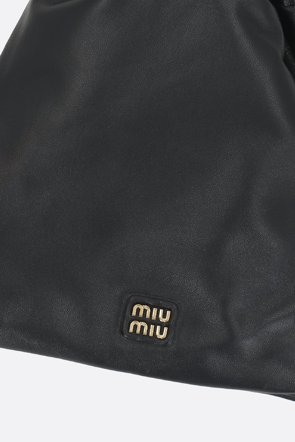 MIU MIU pouch in nappa con logo Flash Sale