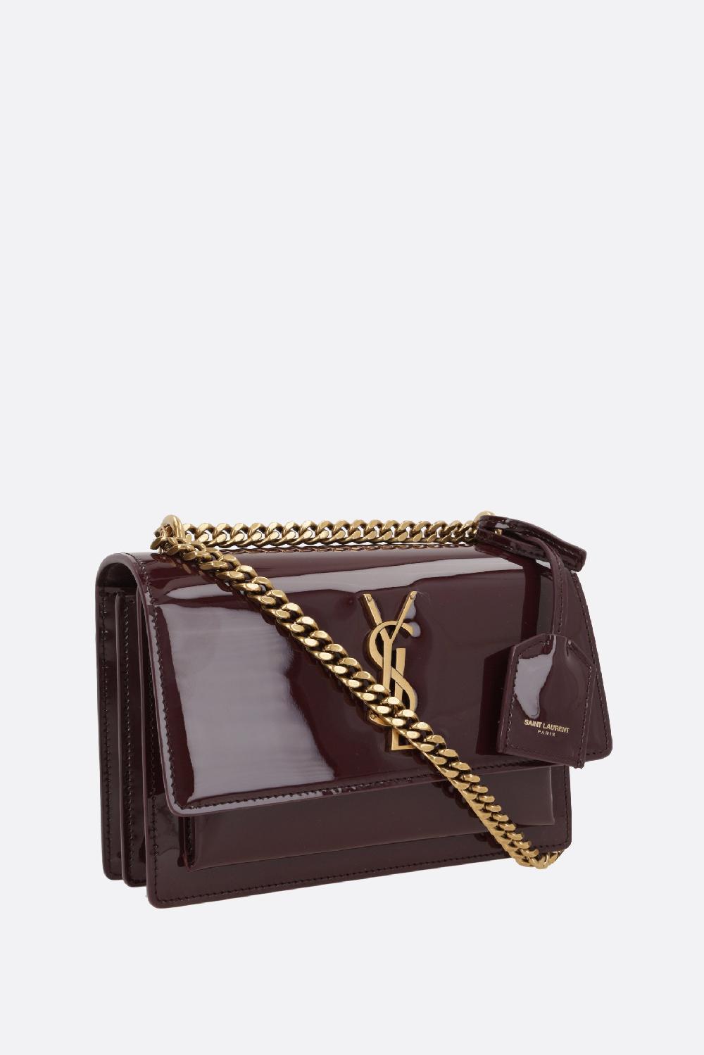 SAINT LAURENT borsa a spalla Sunset small in vernice Cyber Monday