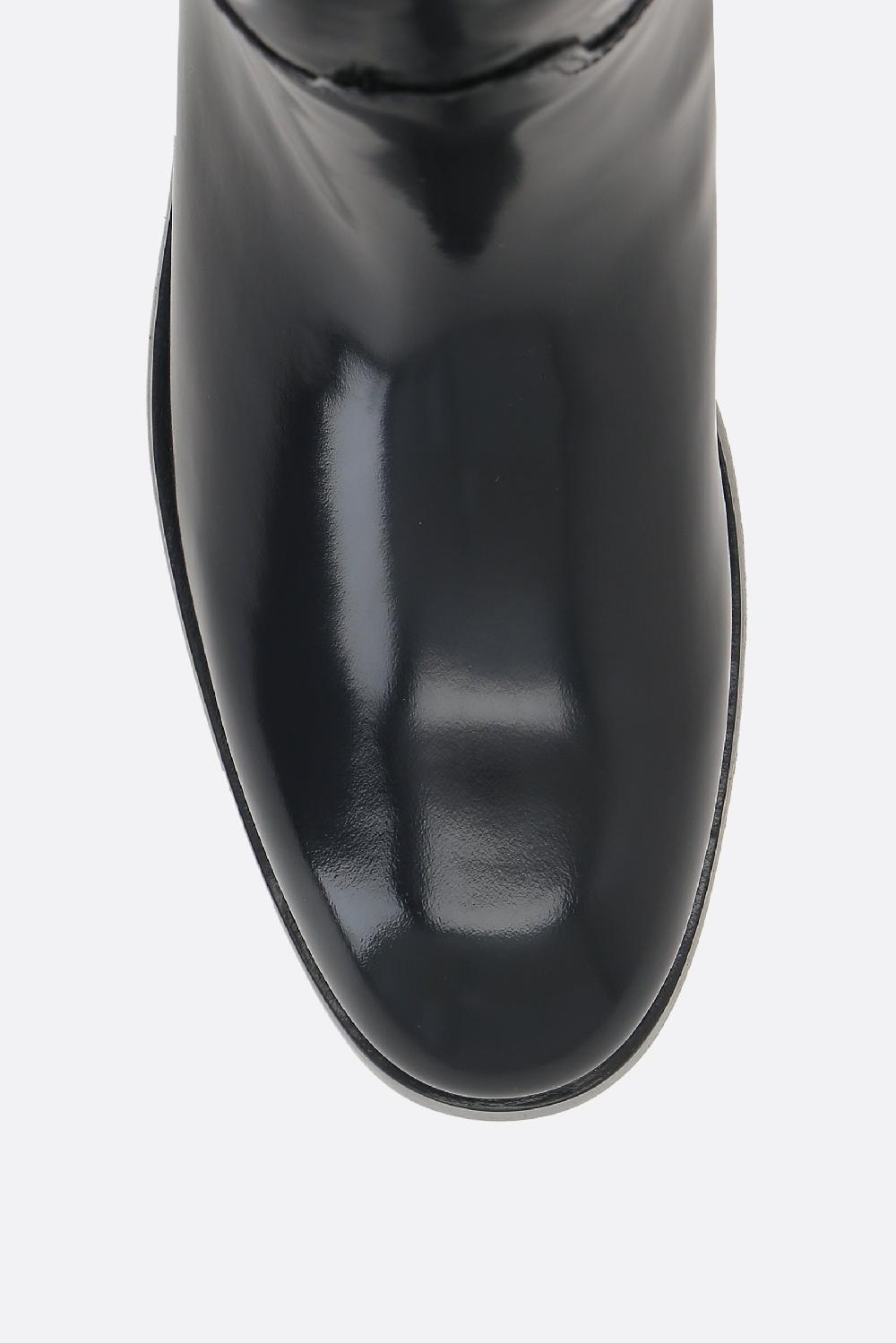 GUCCI stivale in pelle lucida con Morsetto Offerta Pasqua