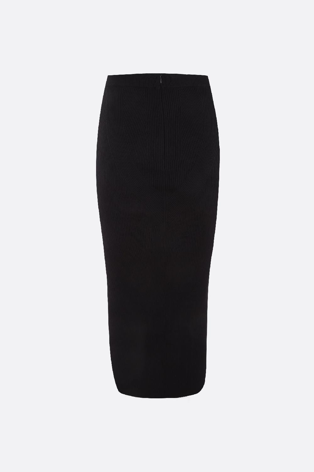 ALEXANDER McQUEEN gonna a tubino in maglia stretch a costine Offerte speciali