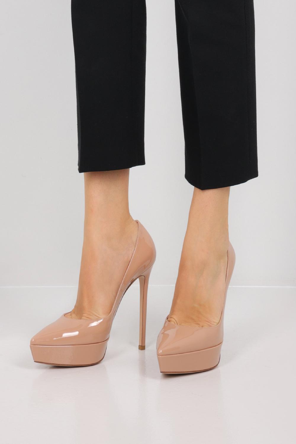 GIANVITO ROSSI décolleté platform in vernice Promozione temporanea