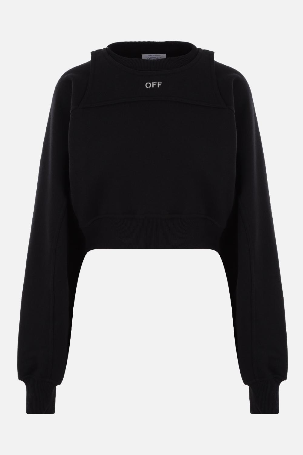OFF WHITE felpa cropped in jersey Off inserto bolero Discount Store per i nuovi prodotti