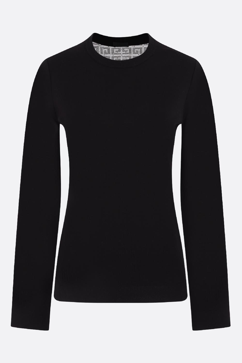 GIVENCHY pullover in viscosa stretch e pizzo GG Enormi sconti