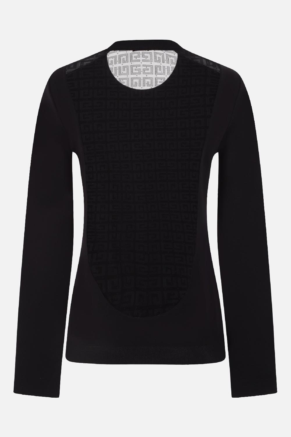 GIVENCHY pullover in viscosa stretch e pizzo GG Enormi sconti