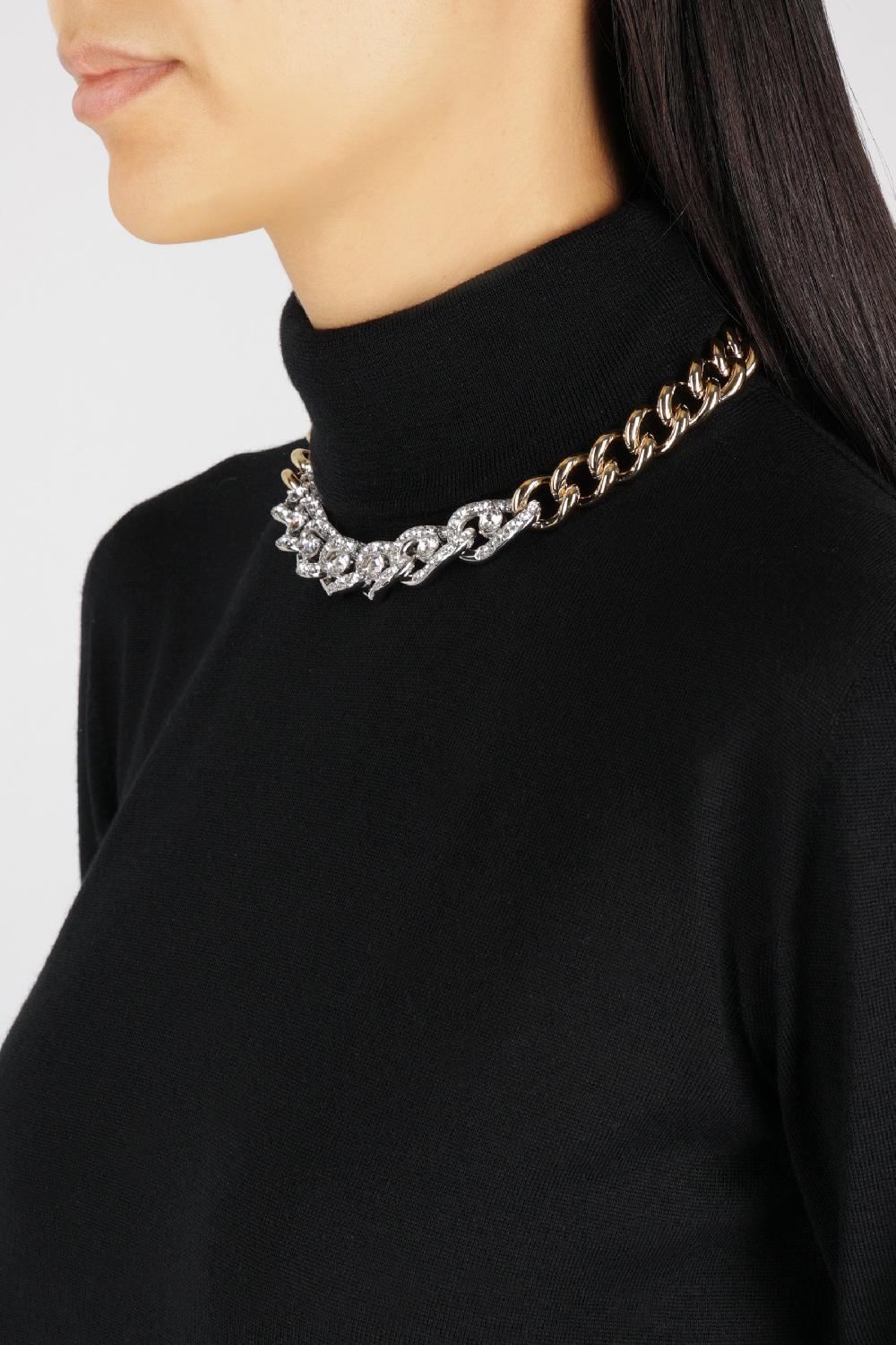 AMINA MUADDI choker a catena Matthew in metallo con cristalli Officina