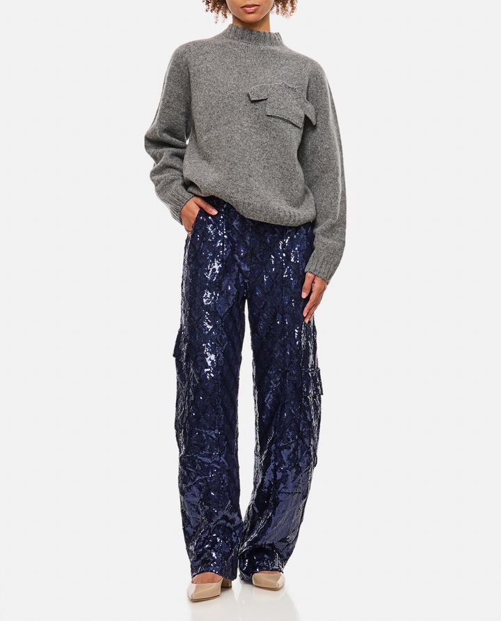 Rotate Birger Christensen PANTALONI CARGO CON PAILLETTES Promozione Limitata