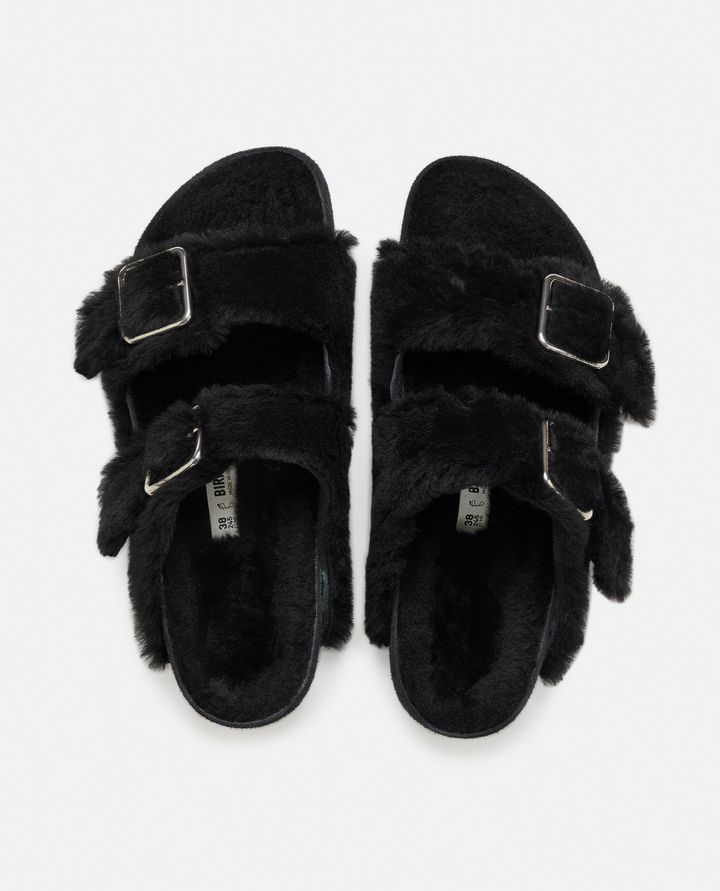 Birkenstock 1774 SANDALI ARIZONA SHEARLING BIG BUCKLE NERI DA DONNA BIRKENSTOCK 1774 Consegna Veloce