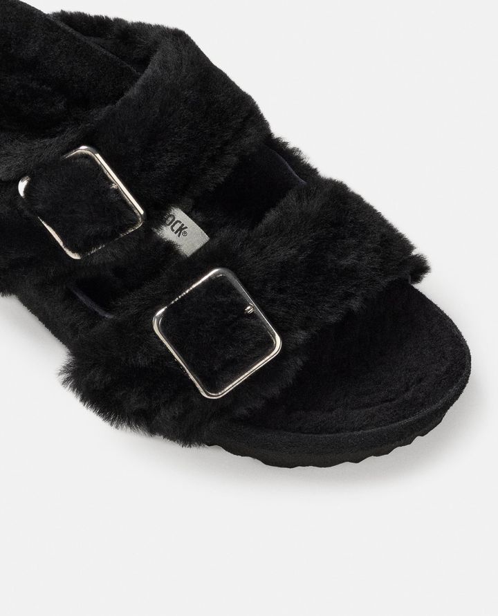 Birkenstock 1774 SANDALI ARIZONA SHEARLING BIG BUCKLE NERI DA DONNA BIRKENSTOCK 1774 Consegna Veloce