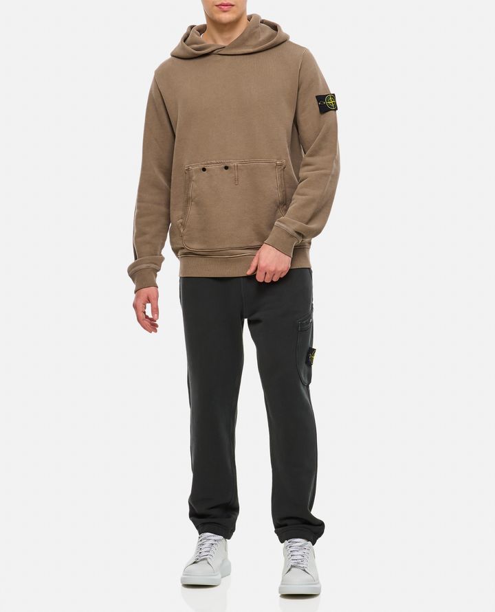 Stone Island FELPA IN COTONE ORGANICO DIAGONALE EFFETTO 'OLD' Negozi Online
