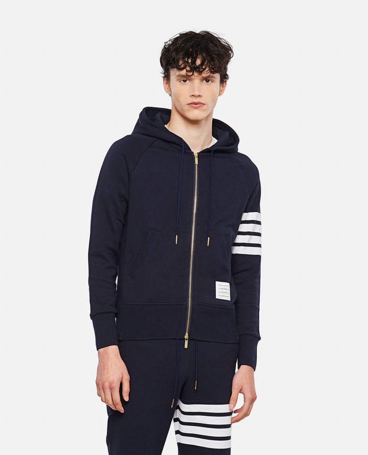 Thom Browne FELPA CLASSICA ZIP CON CAPPUCCIO Affare Del Giorno