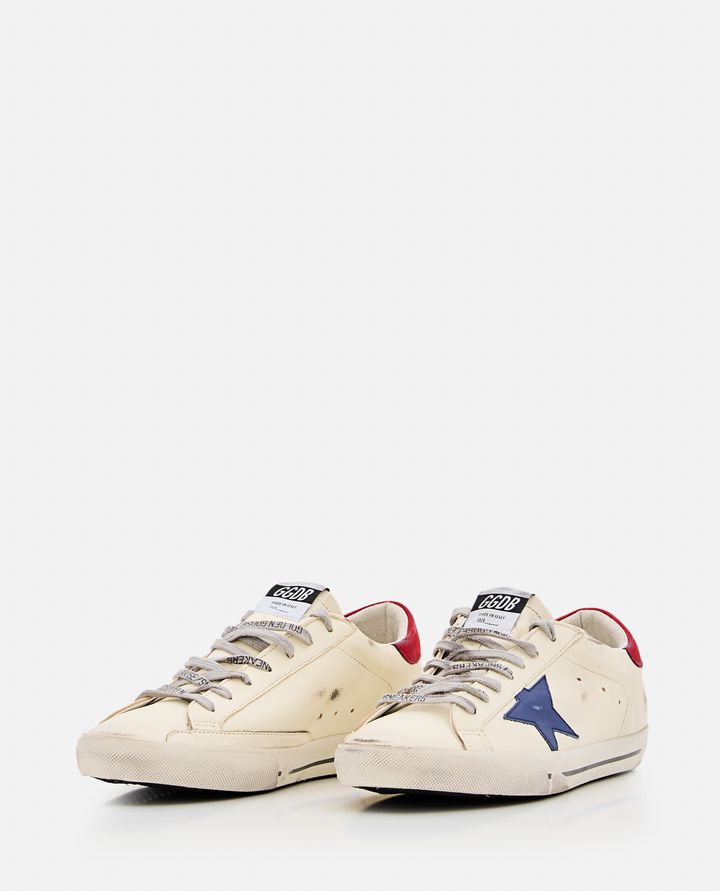 Golden Goose SNEAKERS SUPER STAR PANNA CON STELLA BLU DA UOMO - GOLDEN GOOSE Vendita Economica